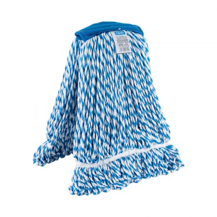 MOPA INDUSTRIAL TRENZADA MICROFIBRA AZUL/BCO. - TIPO KENTUCKY