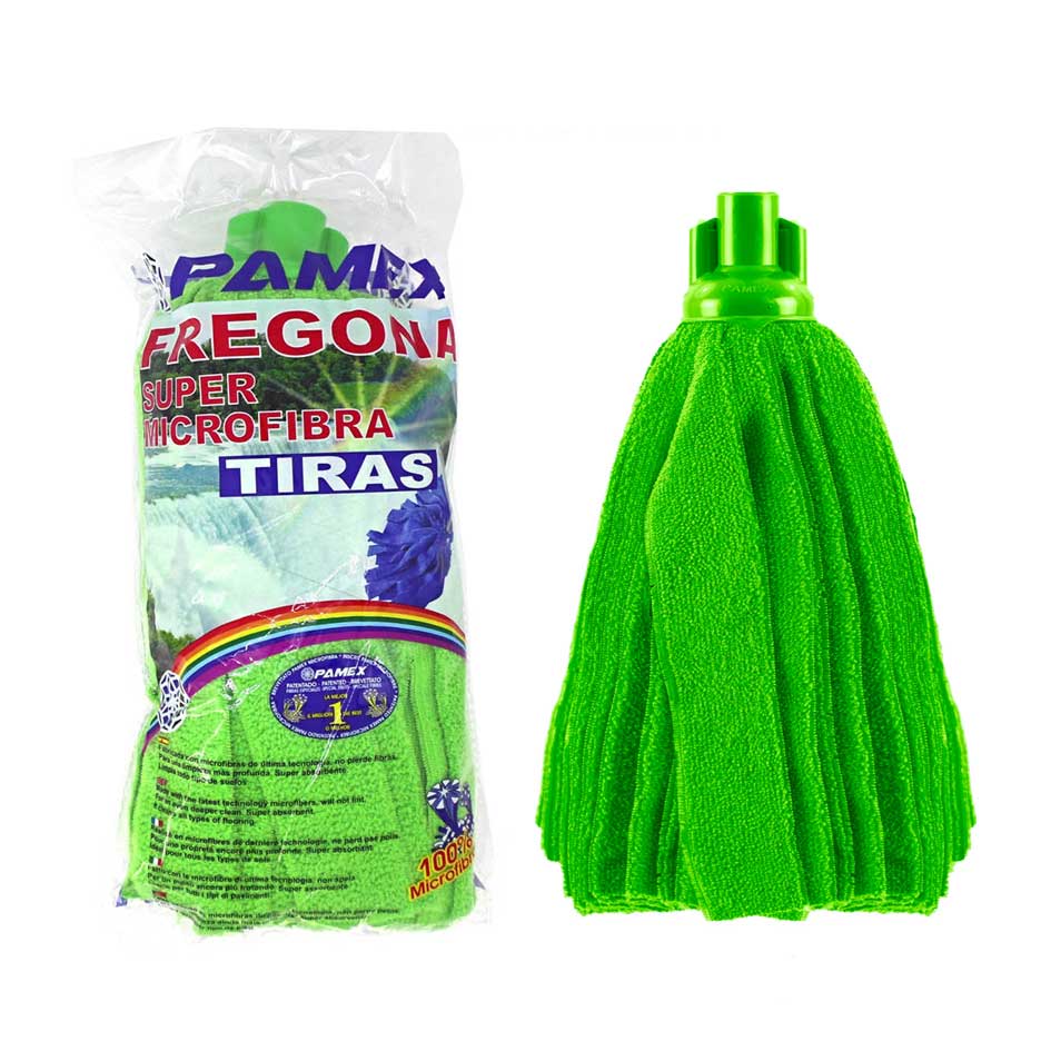 FREGONA MICROFIBRA TIRAS VERDE